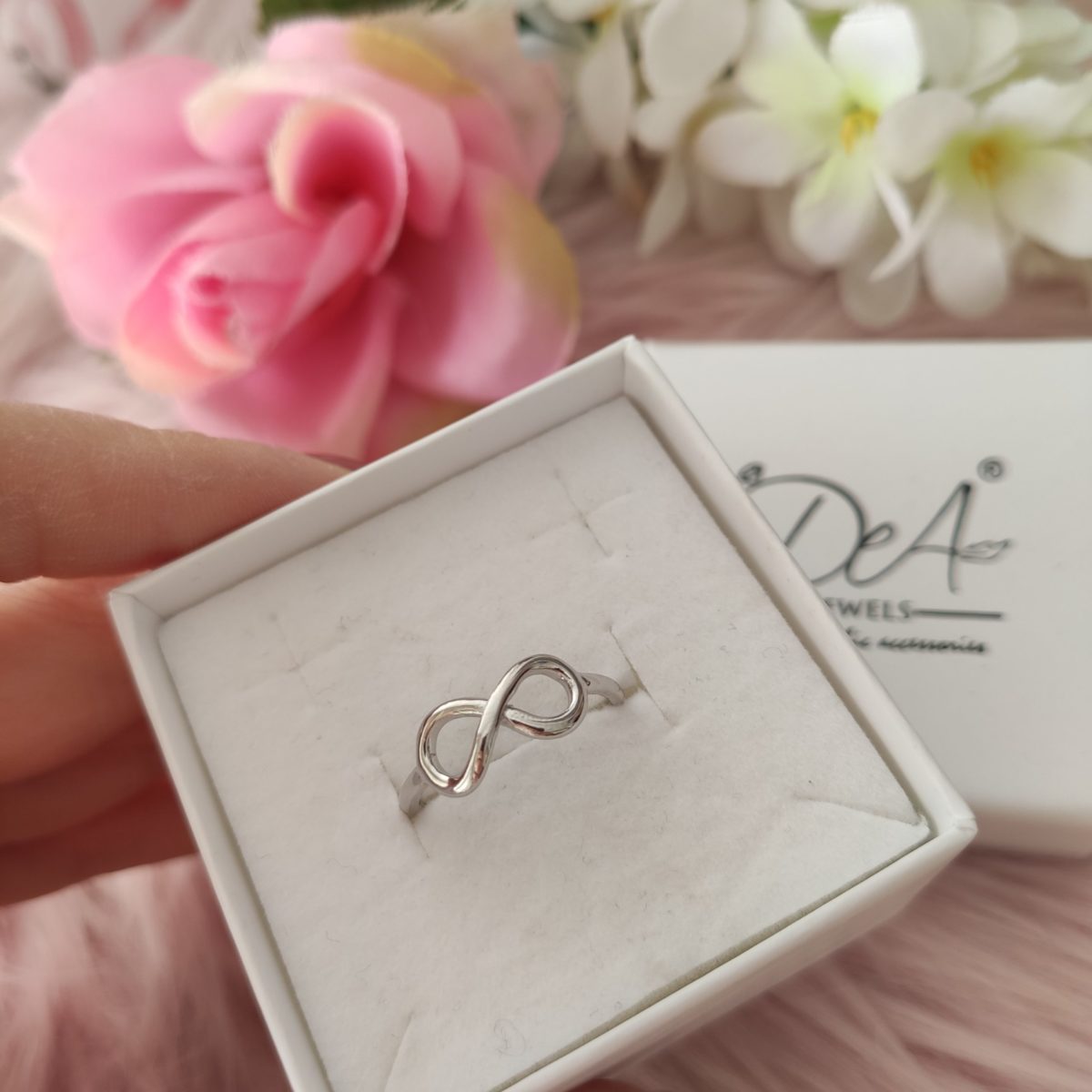 Anello Antistress Regolabile Donna - Argento 925, Design Nodo Con Perline - Foto 6